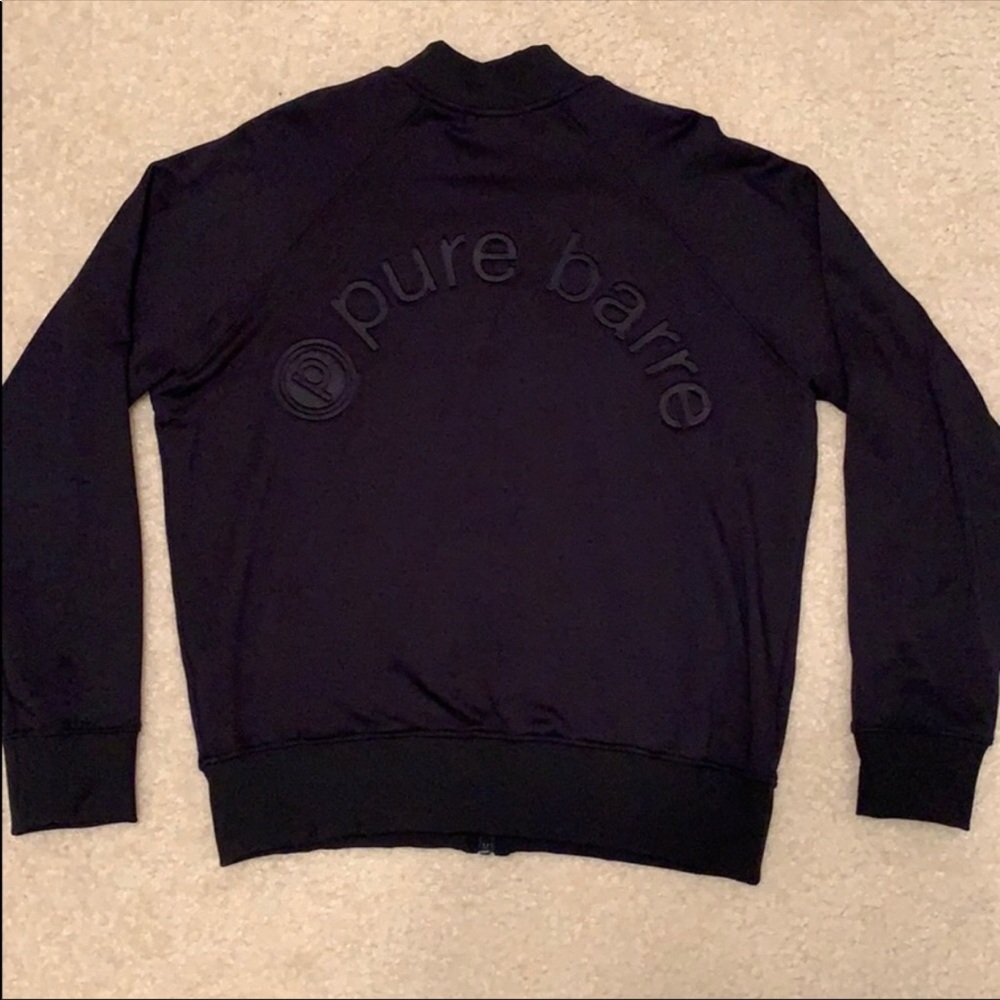 Black Pure Barre Bomber Jacket Size Medium